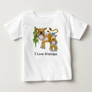 Camiseta Para Bebê Romper bonito do bebê da vaca do vovô de OSO "eu