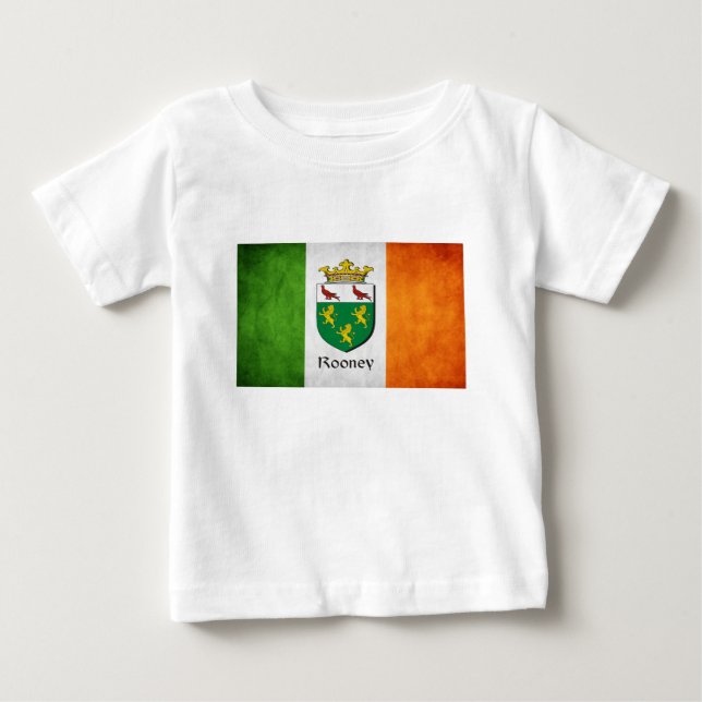 Camiseta Para Bebê Rooney Irish Flag (Frente)