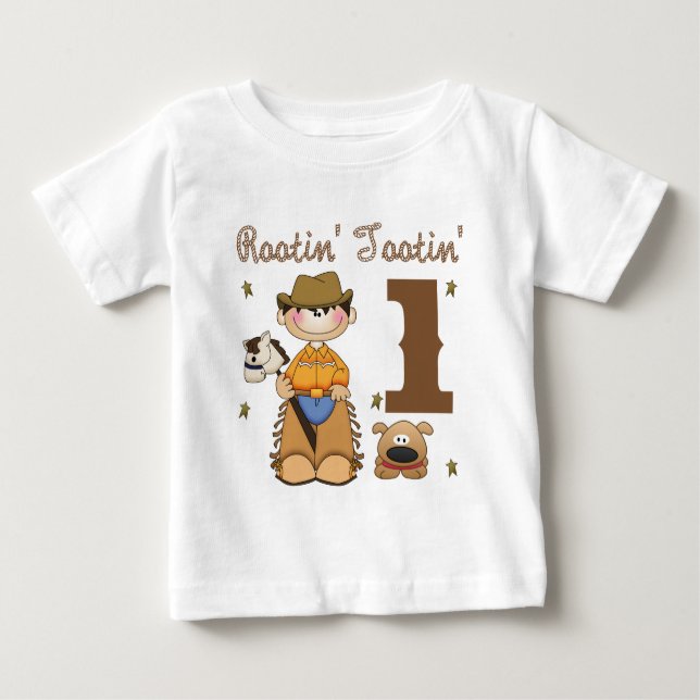 Camiseta Para Bebê Rootin Tootin Cowboy 1 (Frente)