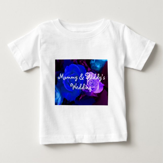 Camiseta Para Bebê Rosa azul-roxo (Frente)