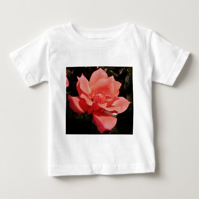 Camiseta Para Bebê rosa de pêssego e colírio (Frente)