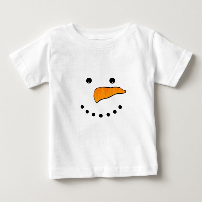 Camiseta Para Bebê Rosto de Neve (Frente)