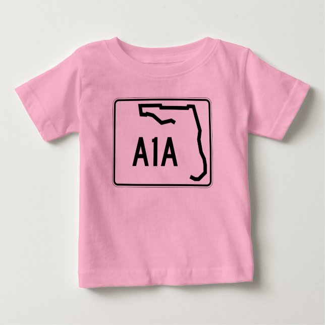 Camiseta Para Bebê Rota do Estado da Flórida A1A (Frente)