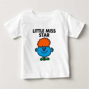 Camiseta Para Bebê Rotulação preta pequena da senhorita Estrela  