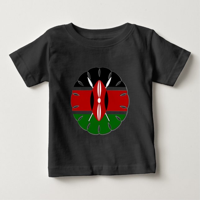 Camiseta Para Bebê Round Kenyan Motif: Um Símbolo Nacional (Frente)