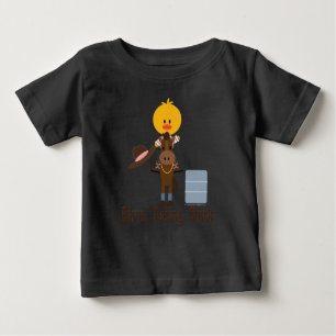 Camiseta Para Bebê Roupa de bebê orgânica de Pintinho de corrida de b