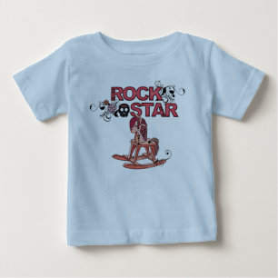 Camiseta Para Bebê Roupa engraçada de cavalo de balanço do Rock Star