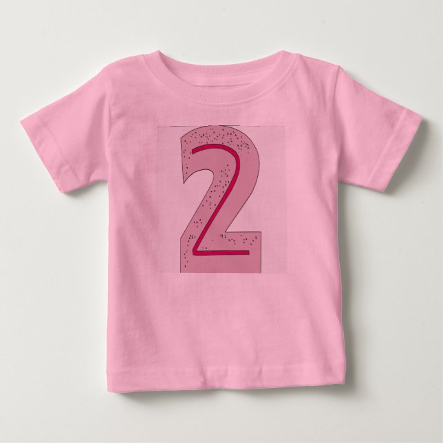 Camiseta Para Bebê Roxo Número 2 (Frente)