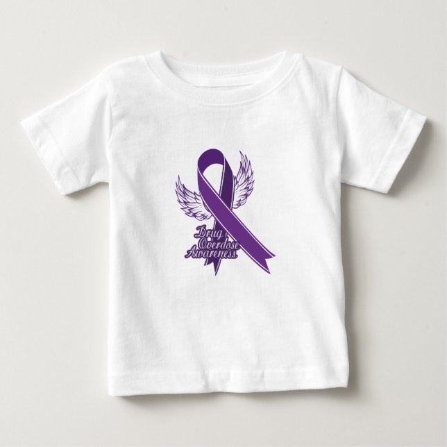 Camiseta Para Bebê Roxo para o presente da consciência da overdose de (Frente)