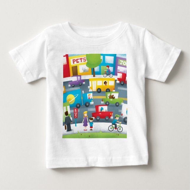 Camiseta Para Bebê Rua da cidade (Frente)
