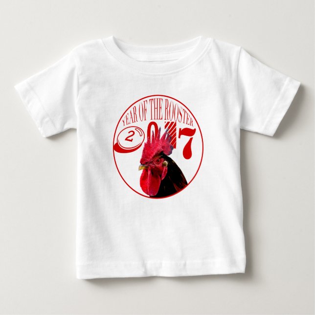 Camiseta Para Bebê Rustic Rooster Year 2017 Custom Baby Romper (Frente)