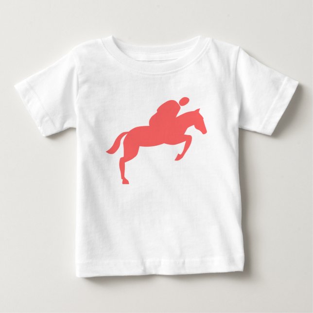 Camiseta Para Bebê Salto de Cavalo - Rosa Tropical (Frente)