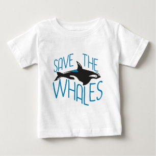 Camiseta Para Bebê Salvar as baleias