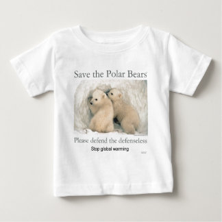Camiseta Para Bebê Salvar os ursos polares