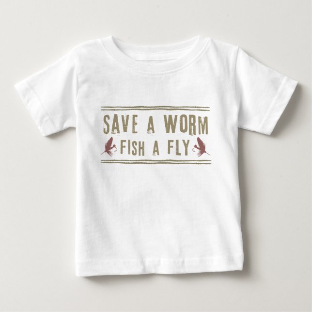 Camiseta Para Bebê Salvar um worm (Frente)