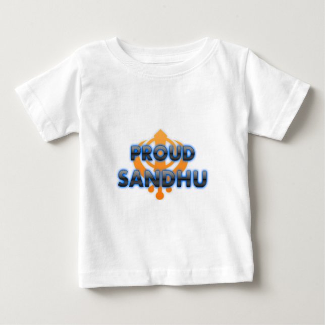 Camiseta Para Bebê Sandhu orgulhoso, orgulho de Sandhu (Frente)