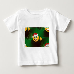 Camiseta Para Bebê santa claus emojis
