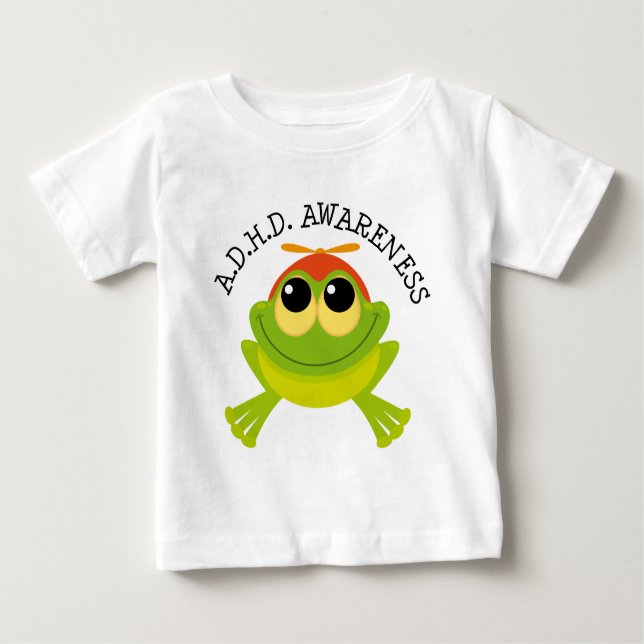Camiseta Para Bebê Sapo bonito da consciência de ADHD (Frente)
