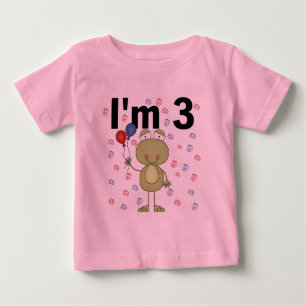 Camiseta Para Bebê Sapo Com aniversário de 3 anos de Balões
