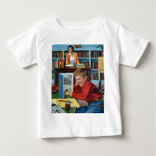 Camiseta Para Bebê Sapo na biblioteca