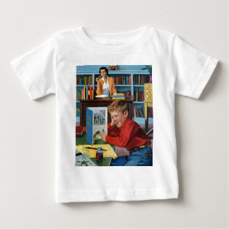 Camiseta Para Bebê Sapo na Biblioteca