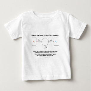Camiseta Para Bebê Segunda lei do trabalho do termodinâmica (física)