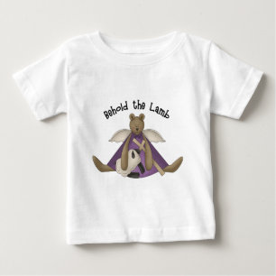 Camiseta Para Bebê Segure a Criança de borrego, manga curta cristã