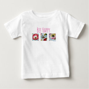 Camiseta Para Bebê Seja abelha feliz e floresça o tutu do bebê da