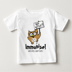 Camiseta Para Bebê Seja sábio! Imunize!