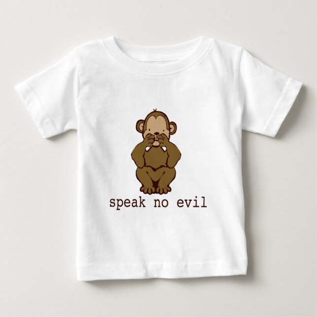 Camiseta Para Bebê Sem macacos Mau (Frente)