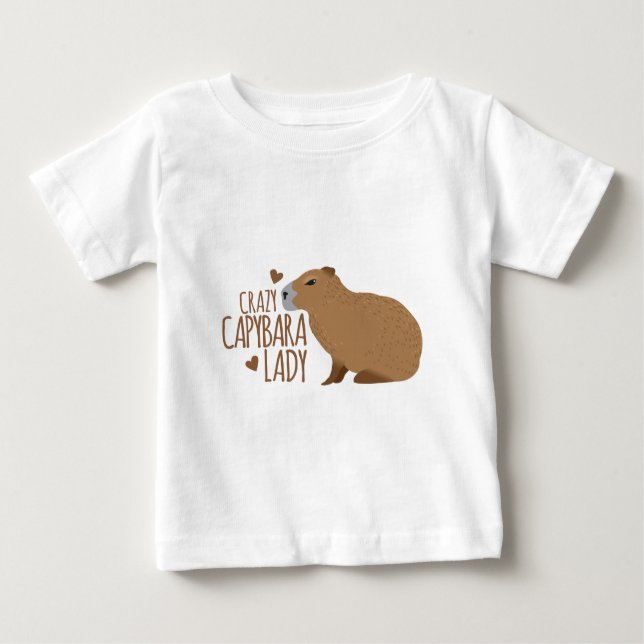 Camiseta Para Bebê senhora cabybara louca (Frente)