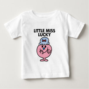 Camiseta Para Bebê Senhorita pequena Afortunado Hiding Ela Boca