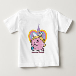 Camiseta Para Bebê Senhorita pequena princesa Posing Com Castelo &