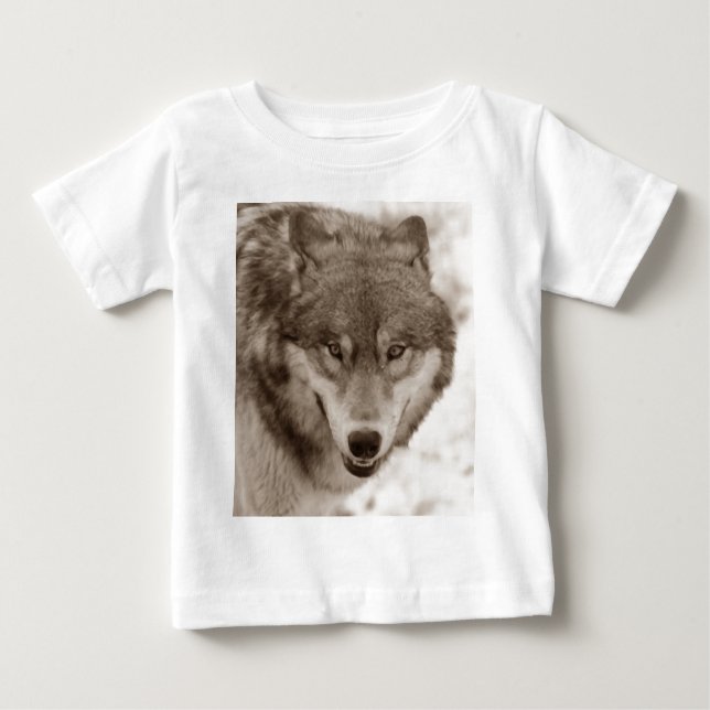 Camiseta Para Bebê Sepia Wolf (Frente)