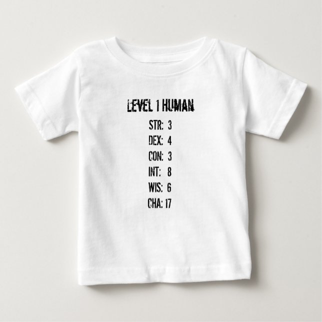 Camiseta Para Bebê Ser humano do nível 1 (Frente)