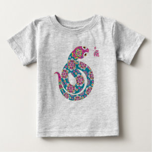 Camiseta Para Bebê Série Zodiac Cobra Colorida Chinesa