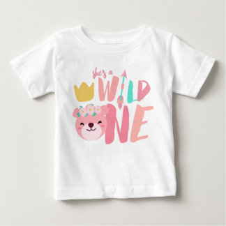 Camiseta Para Bebê Seta e Lionesidade Selvagem | Menina de 1 ano