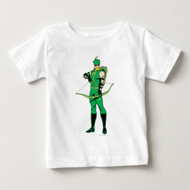 Camiseta Para Bebê Seta Verde em Pé com Arco (Frente)
