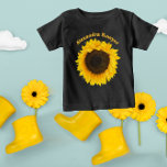 Camiseta Para Bebê Seu nome ou citação abreviada de girassol<br><div class="desc">Floral de Girassol Personalizado com Nome ou qualquer coisa que você quiser!</div>
