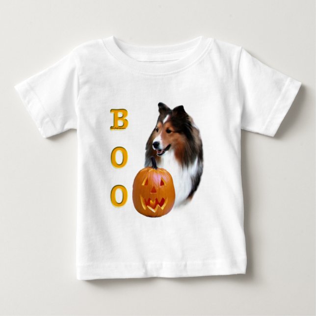 Camiseta Para Bebê Shetland Sheepdog (sable) Boo (Frente)
