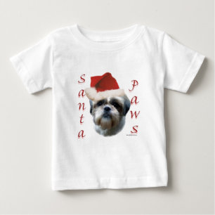 Camiseta Para Bebê Shih Tzu Papais noeis Paws