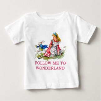 CAMISETA PARA BEBÊ SIGA-ME A WONDERLAND