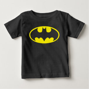 Camiseta Para Bebê Símbolo Batman   Logotipo Oval Bat