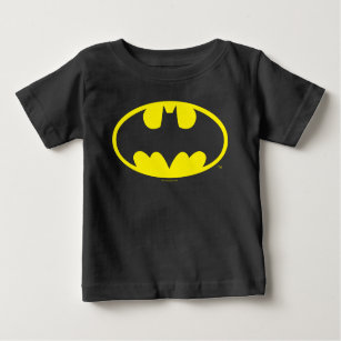 Camiseta Para Bebê Símbolo Batman   Logotipo Oval Bat