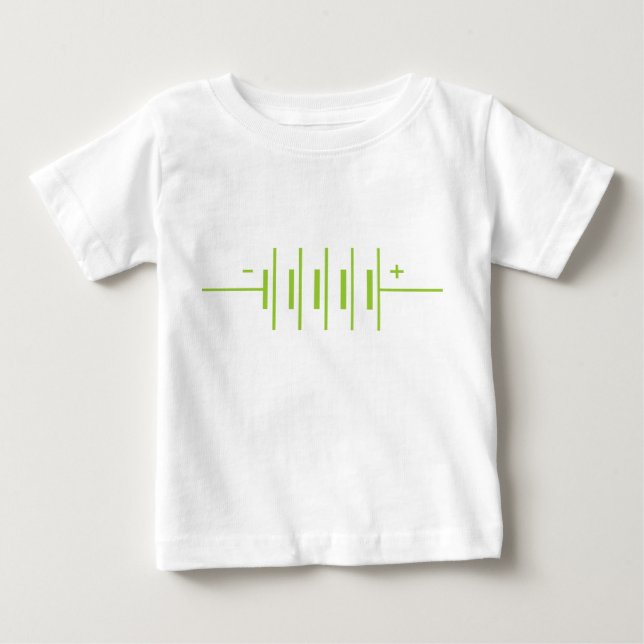 Camiseta Para Bebê Símbolo de Baterias (Frente)