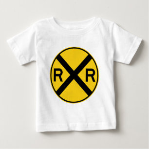 Camiseta Para Bebê Sinal da estrada do cruzamento de estrada de ferro