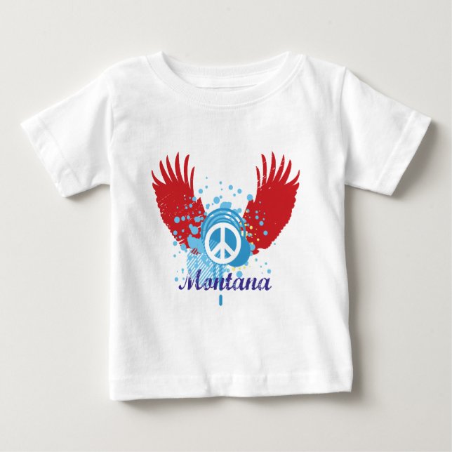 Camiseta Para Bebê Sinal de Paz de Montana (Frente)