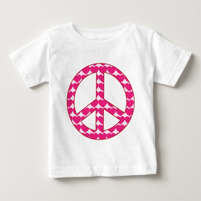 Camiseta Para Bebê Sinal de paz do coração (Frente)