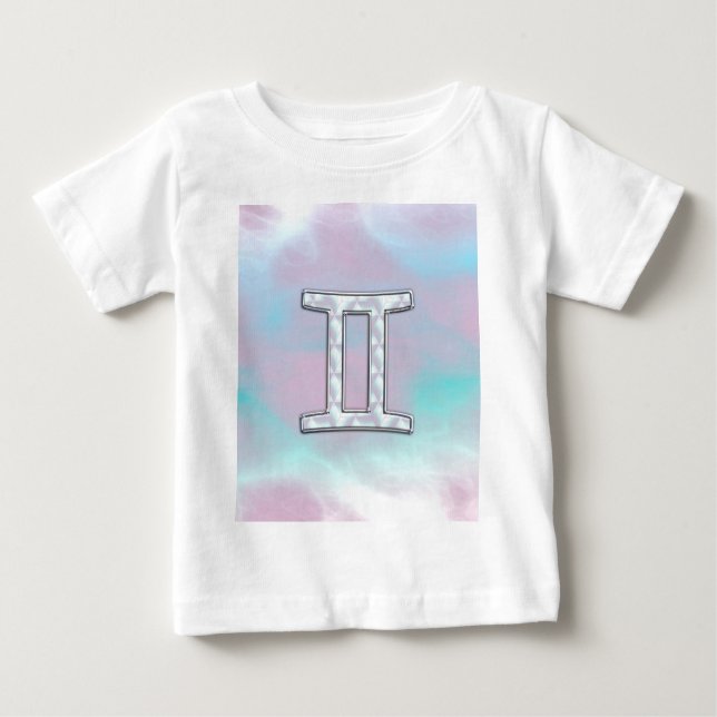 Camiseta Para Bebê Sinal Gemini da Mãe do Estilo Pérola (Frente)