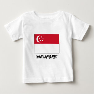 Camiseta Para Bebê Sinalizador de Singapura